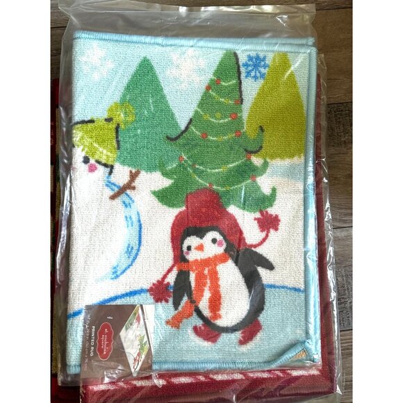 St. Nicholas Square Holiday "Snowman & Penguin" Doormat Rug - Picture 3 of 4